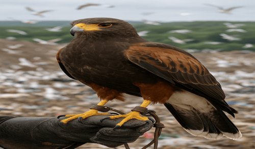 Winged Guardian: Hawk Deployed to Handle Pest Birds at UK Waste Site